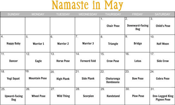 May Yoga Calendar