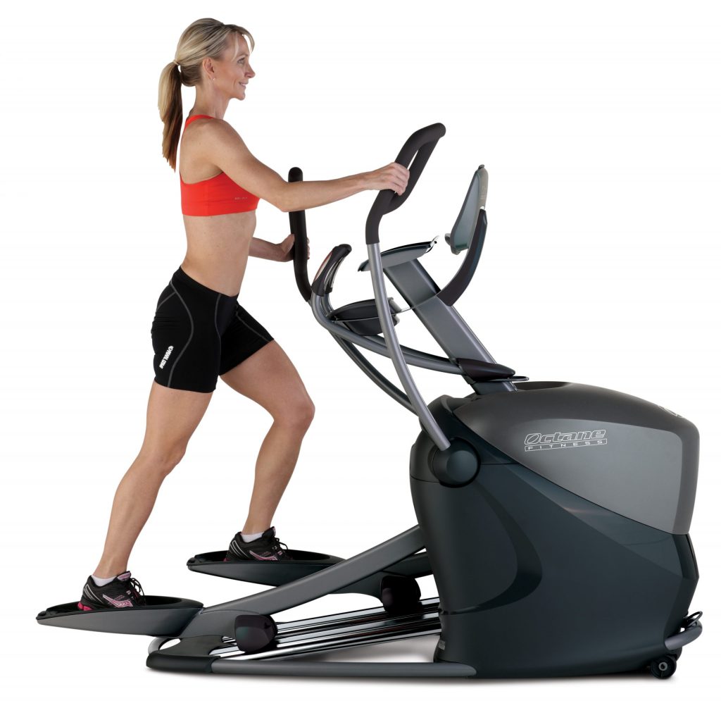 Woman working out on the Pro310 standing elliptical